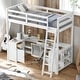 preview thumbnail 1 of 32, Twin Size Loft Bed with U-shaped Desk,Drawers and Storage Shelves for Home White