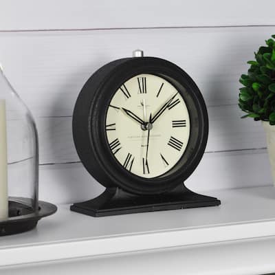 FirsTime & Co. Antollini Tabletop Clock, American Crafted, Black, Plastic, 5 x 2 x 5.5 in
