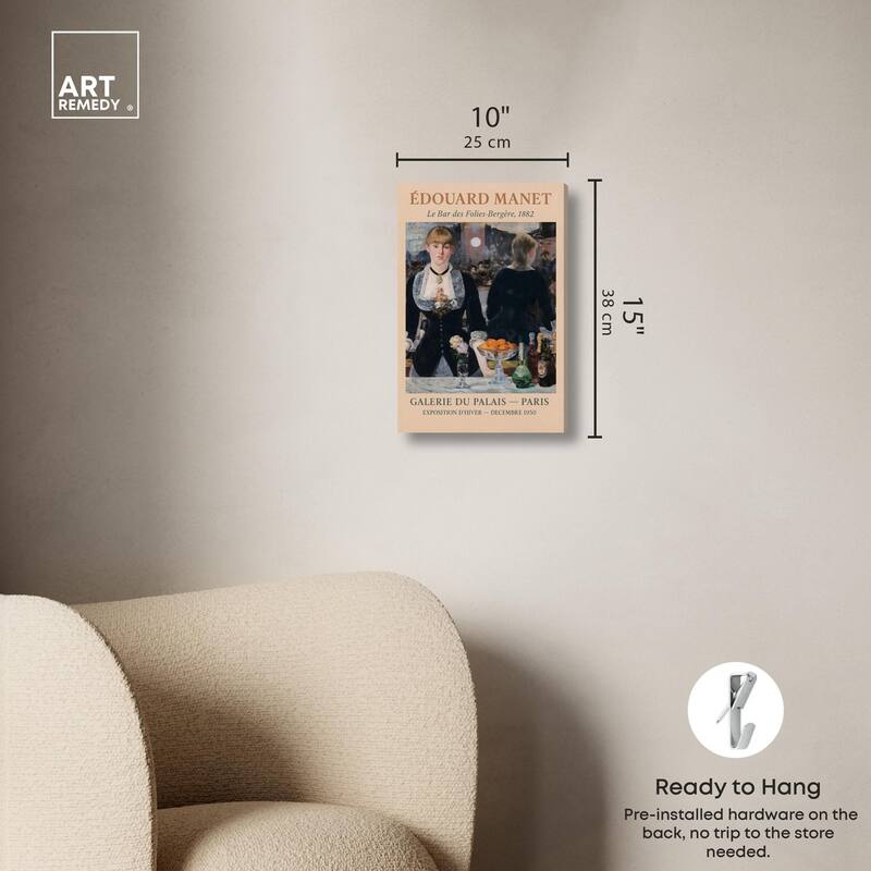 Manet's Famous Bar Canvas by Art Remedy, Gallery Wrapped