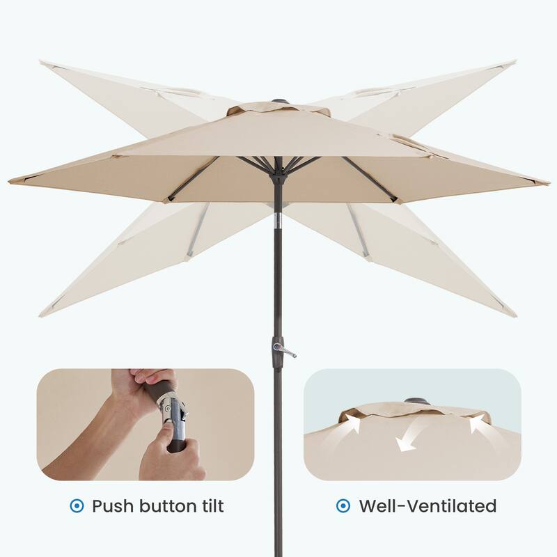 7.5-ft Patio Market Umbrella with UV-Risistance,Crank & Tilt