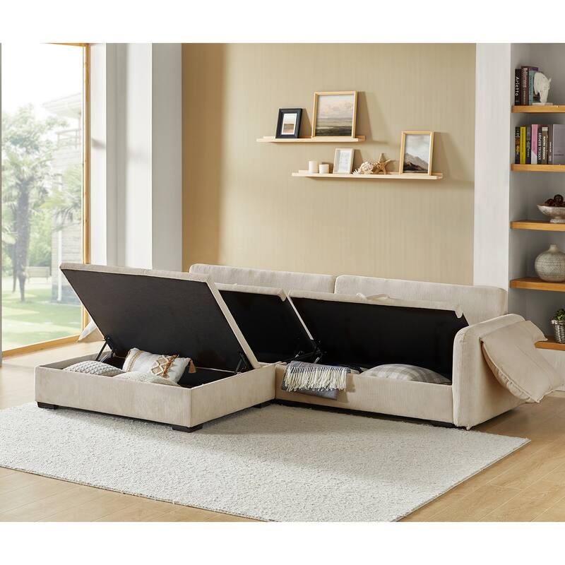 Cesare Modern 2-Piece Reversible Cushions Sectional with Storage by HULALA HOME