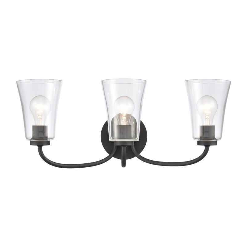 Emily 11.5-inch Wide 2-Light Vanity Light in Brushed Nickel - 23 - Black
