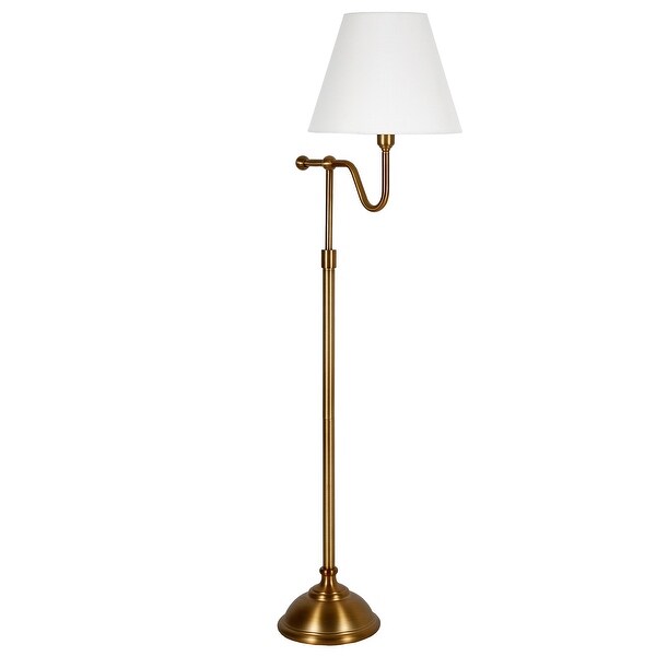 Wellesley 63 in. Brass Floor Lamp with Empire Shade