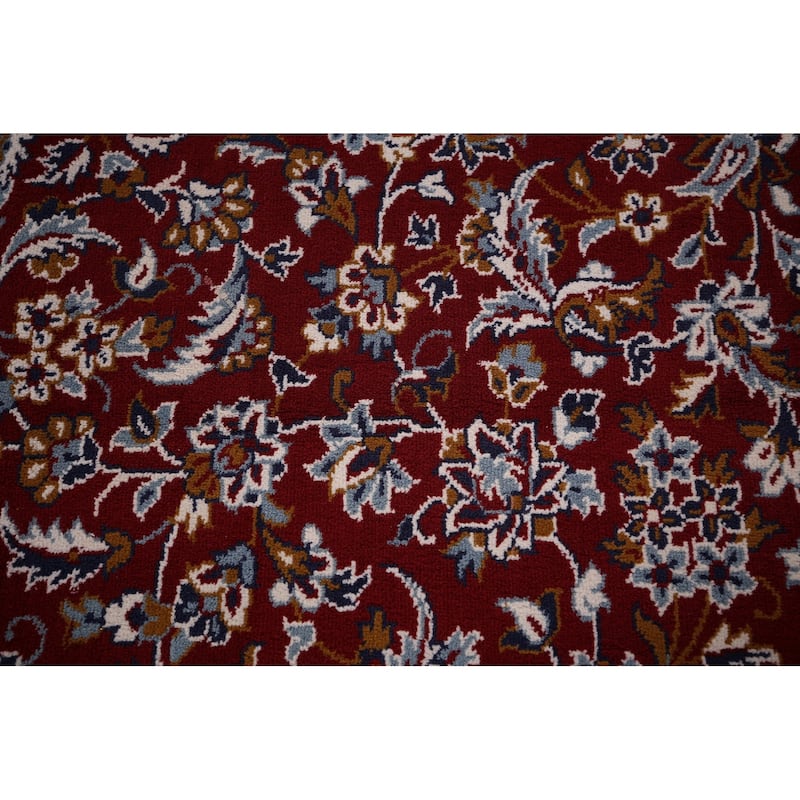 Traditional Red Kashan Turkish Rug Machine Made Dining Room Carpet - 9'7" x 12'10"