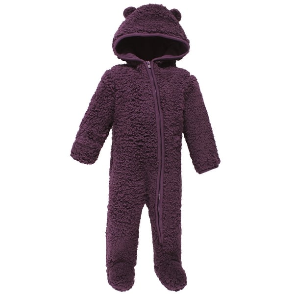 slide 1 of 1, Hudson Baby Faux Shearling Bunting 1pk, Purple 0-3 Months - Purple