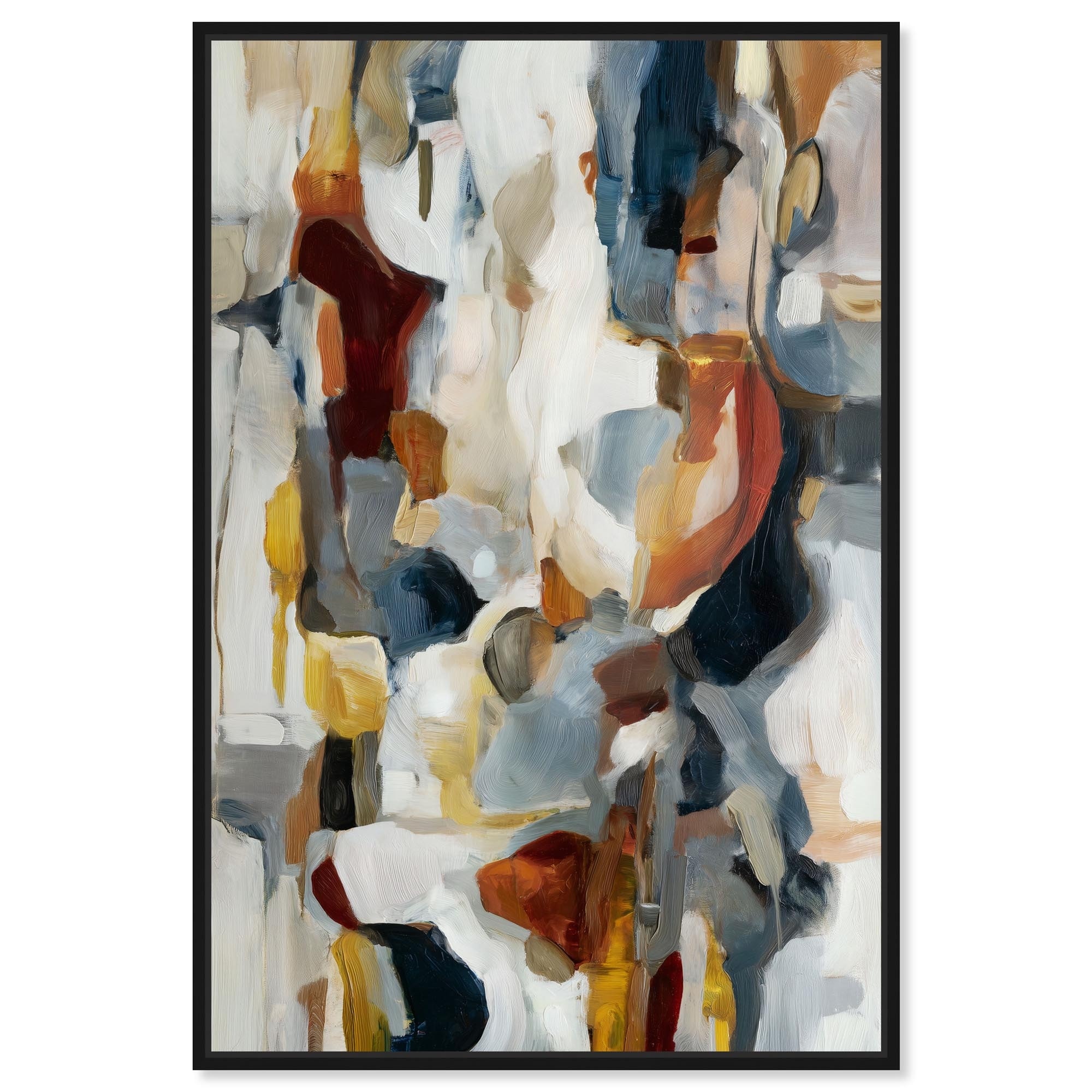 Linen Taupe Flow III Abstract Wall Art Canvas Print by Art Remedy