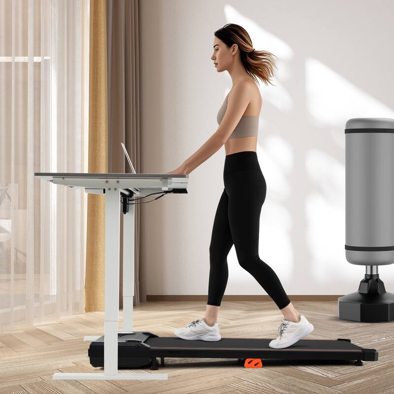 Compact Under Desk Treadmill for Home Office with 2.5HP Motor and Dual Shock Absorption - 43" x 19" x 4.7"