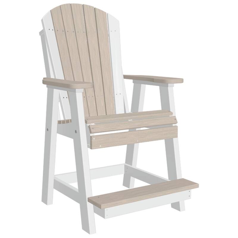 Poly Lumber Adirondack Balcony Chair - Birch Woodgrain & White
