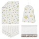 preview thumbnail 2 of 4, Lemon Floral Girl 4-piece Nursery Crib Bedding Set - Yellow Green White Watercolor Boho Bohemian Farmhouse Fruit Flower Blossom