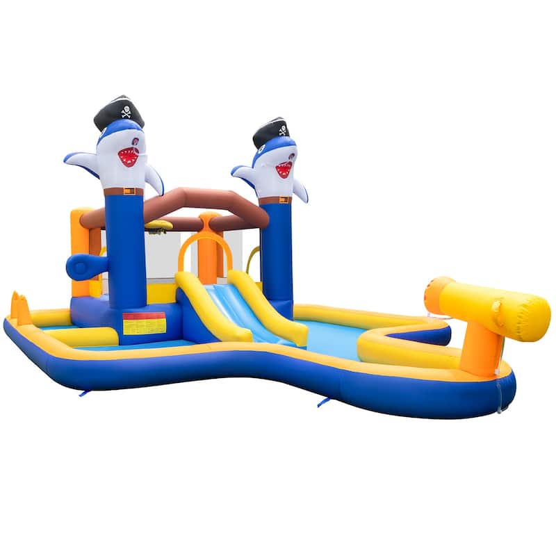 Gymax Inflatable Water Slide Park Bounce House Splash Pool Water