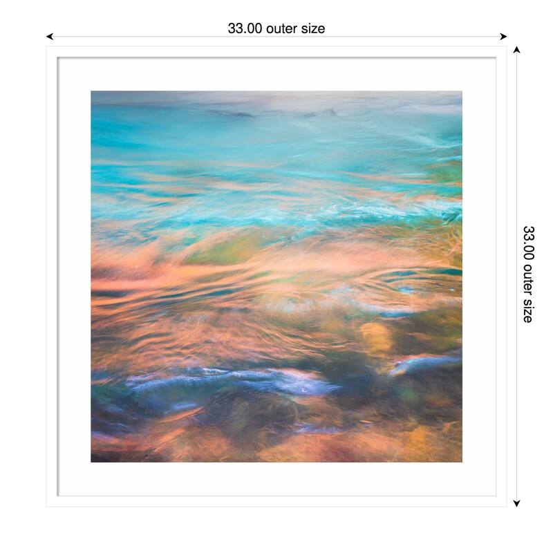 Depths of Frequency by Ryan Weddle Wood Framed Wall Art Print - 33 x 33 in - White