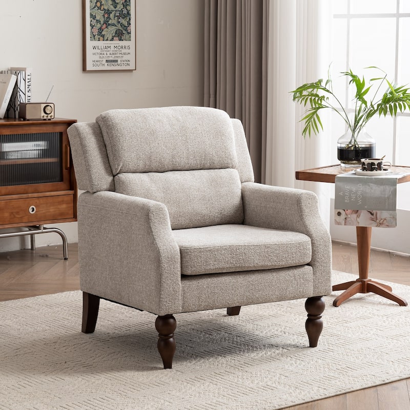 Modern Accent Chair Armchair Upholstered Boucle Fabric Single Sofa