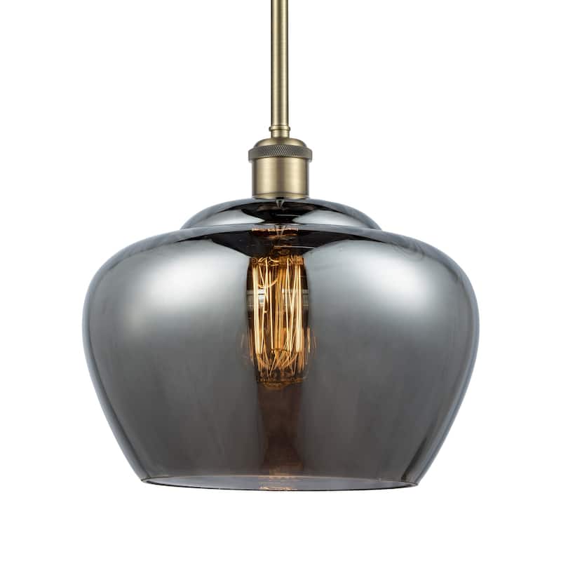 Innovations Lighting 516-1S-11-11-L Fenton Pendant Fenton 11" Wide - Plated Smoke / Antique Brass
