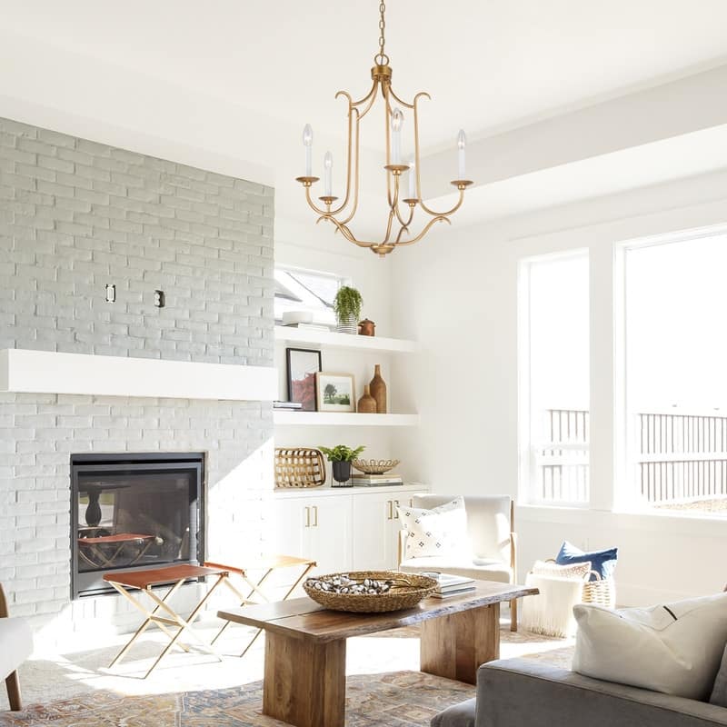 Mid-century Modern Gold French Country Candle Unique Chandelier Vintage Dining Room Pendant Lighting