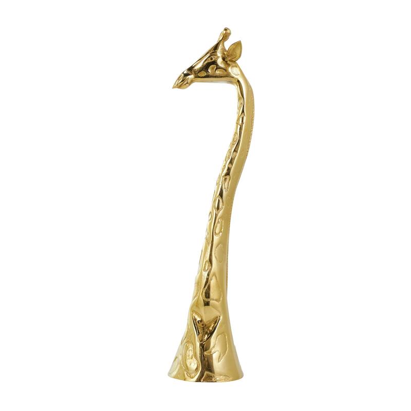 Gold Aluminum Metal Giraffe Decorative Sculpture (Set of 2)