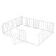 preview thumbnail 4 of 5, Queen Size Wood Floor Bed Frame with Fence and Door - Versatile Design