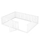 preview thumbnail 7 of 14, Queen Size Wood Floor Bed Frame with Fence and Door