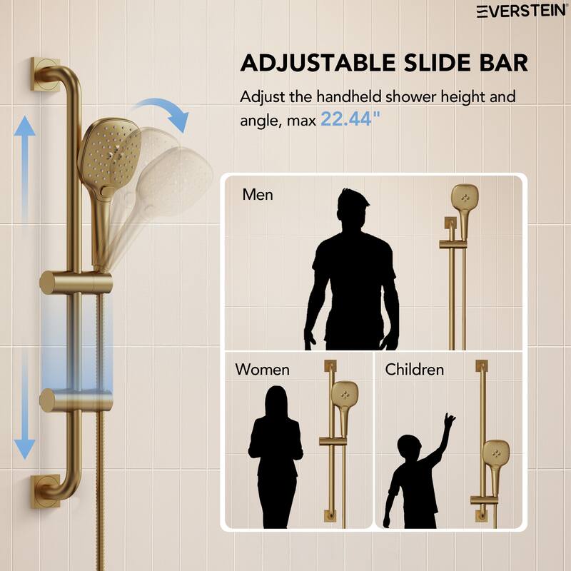 Pressure-Balanced Shower System ,10-Inch Rainfall Shower Faucet with 3-Function Handheld Shower