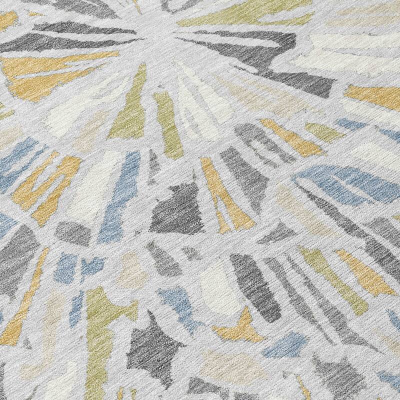 Machine Washable Indoor/ Outdoor Modern Zip Chantille Rug