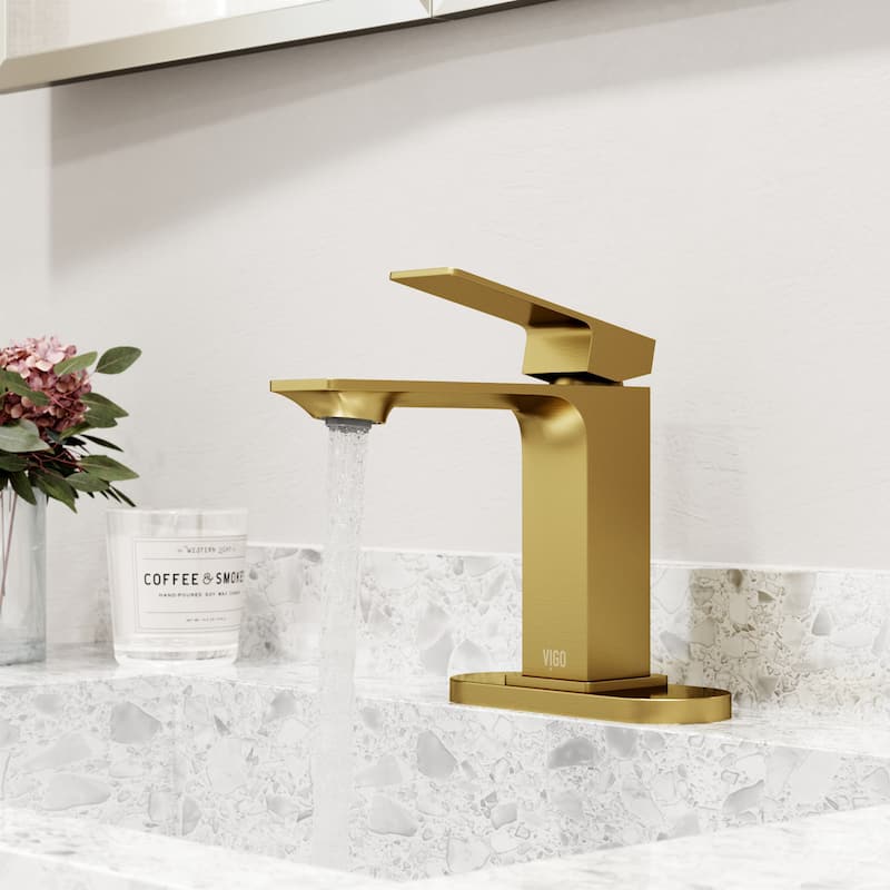 VIGO Dunn 6" H Single Handle Single Hole Bathroom Faucet