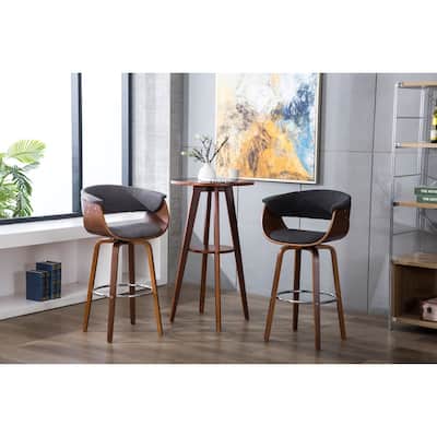 Porthos Home Swivel Bar Stool, Curved Back/Seat, Fabric Upholstery
