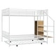 preview thumbnail 14 of 16, Twin Over Full Metal Bunk Bed with Trundle & Storage Ladder & Wardrobe