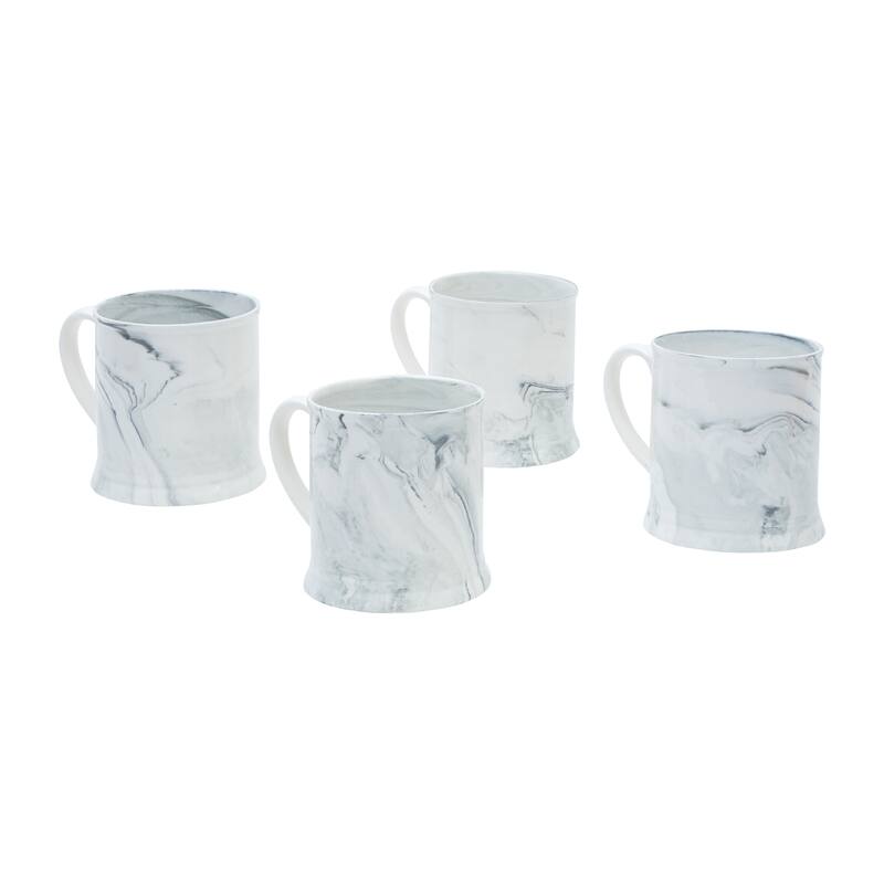Agate Ware Swirl Design Stoneware Mug Set of 4 - Set of 4