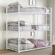 preview thumbnail 2 of 3, Metal Triple Twin Bunk Bed with 2 Ladders in White