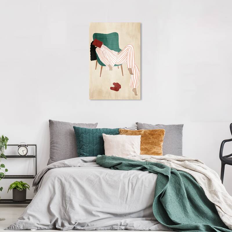 Wynwood Studio Fashion and Glam Before bedtime Brown and Dark Green Modern & Contemporary Wall Art Canvas Print - 36 x 24