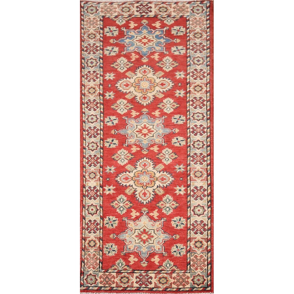 Traditional Kazak Runner Rug Handmade Oriental Hallway Wool Carpet - 2'3" x 5'7"