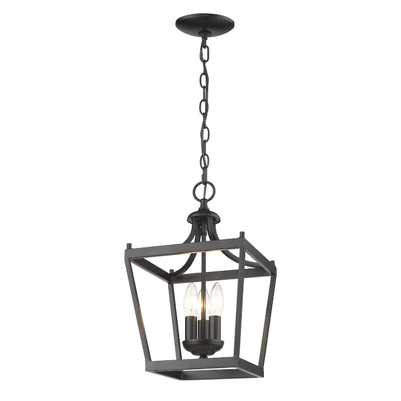 HomeRoots Vintage Black Metal Tapered Hanging Light - 10' X '16' X '10