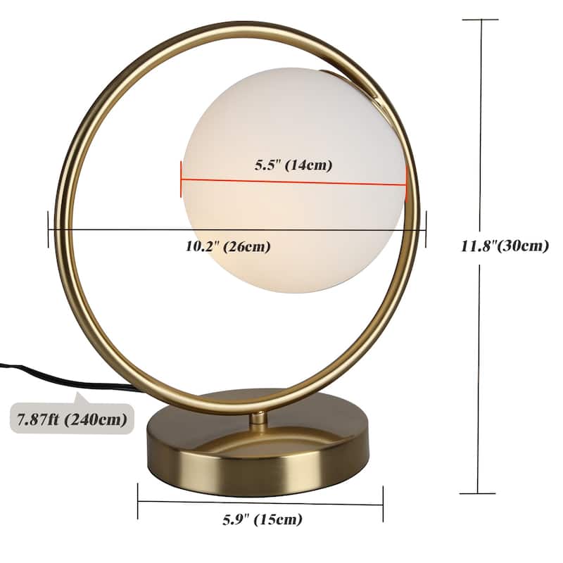 1-Light Gold Table Lamp Desk Lamp Cute Plug in Lamp - 11.8inch