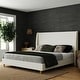 preview thumbnail 6 of 8, Mr. Kate Tess Upholstered Wingback Bed Frame, King, Ivory Linen