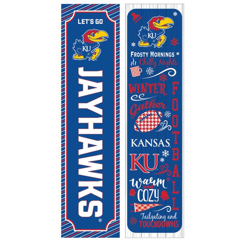 47" Double Sided Seasonal Porch Leaner, University of Kansas - 47" x 11.25"