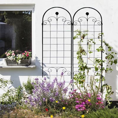 2 Pack Metal Garden Trellis for Climbing Plants Outdoor 86.7'' x 19.7''