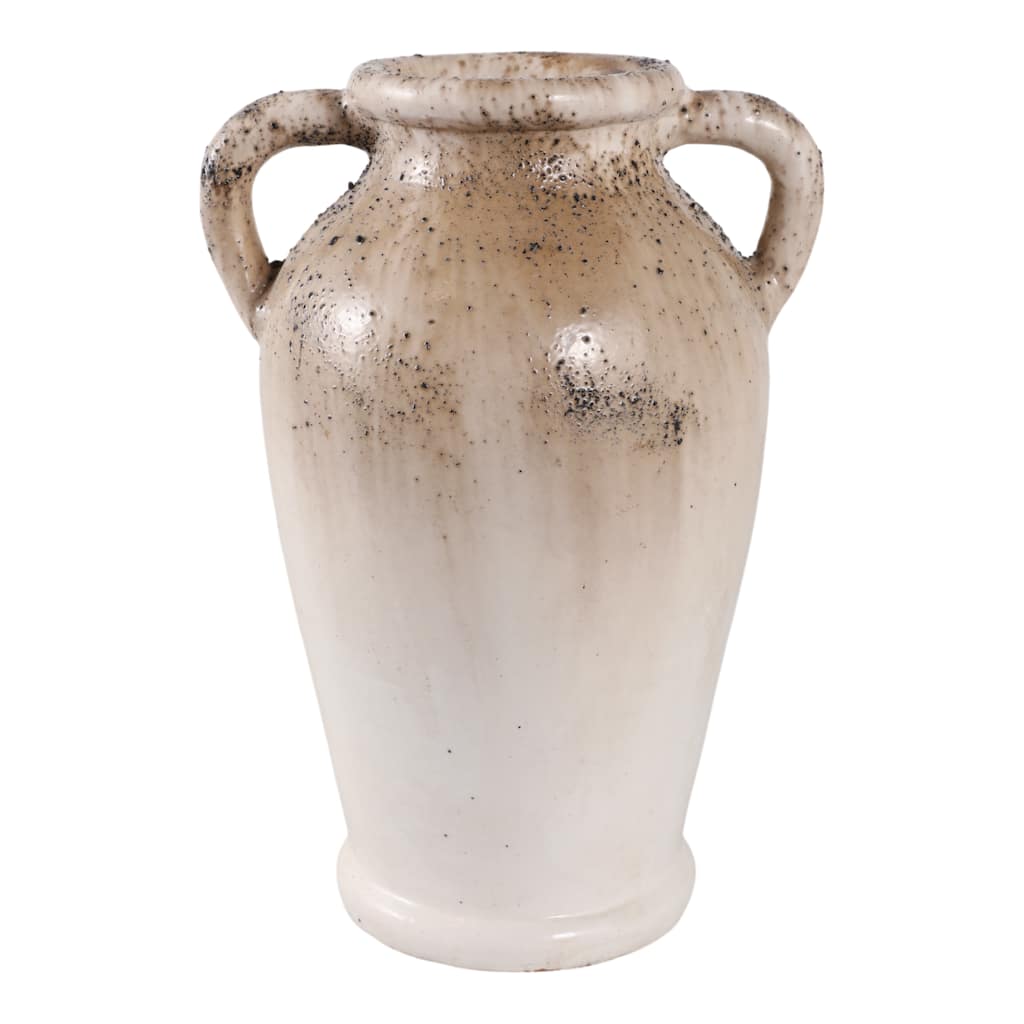 Pottery Terracotta Vase Handmade Handles Rustic Amphora Accent Vessel
