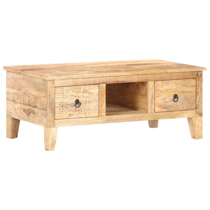 vidaXL Coffee Table 39.4"x21.7"x15.7" Rough Mango Wood - 39.4" x 21.7" x 15.7"