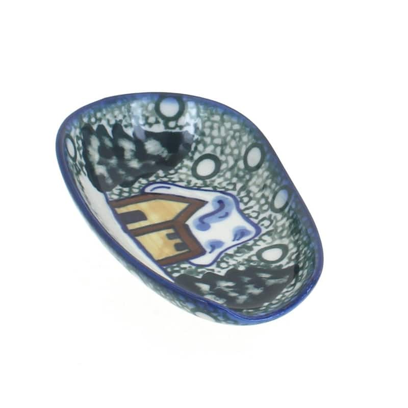 Blue Rose Polish Pottery 55d WR Unikat Small Spoon Rest