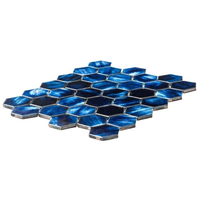 Agate 2x2 Glossy Porcelain Hexagon Mosaic Tile - Wall & Backsplash