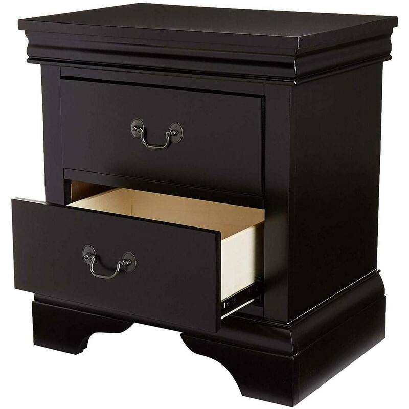 Wooden Nightstand with Two Drawers