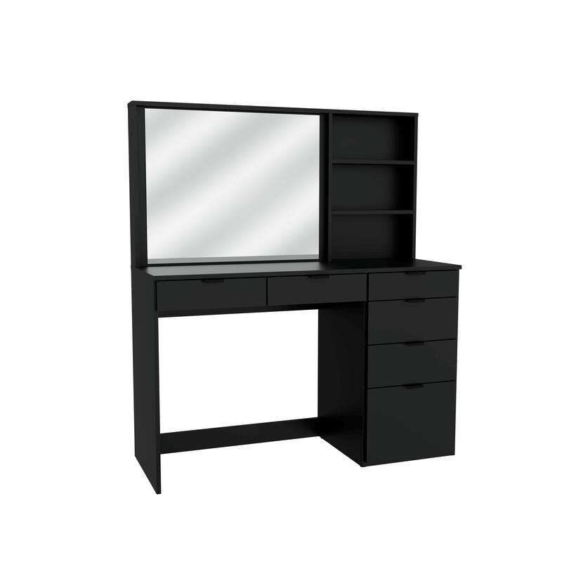 Kappesberg Jade Vanity with Mirror – 6 Drawers and Open Niches - N/A