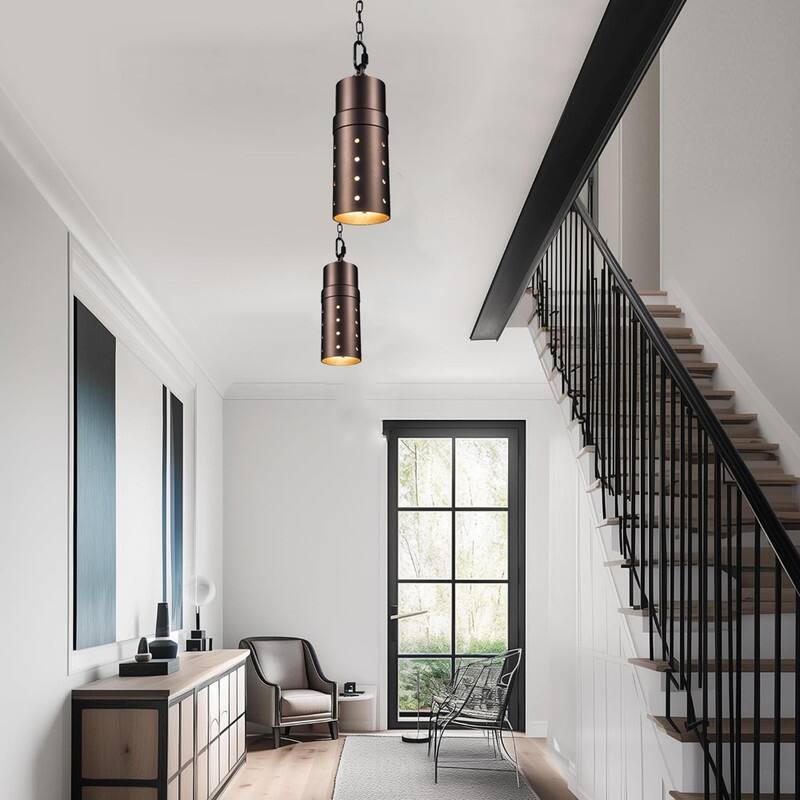 4 Pack hang a lamp bronze pendant lights aluminum, glass chain lamps