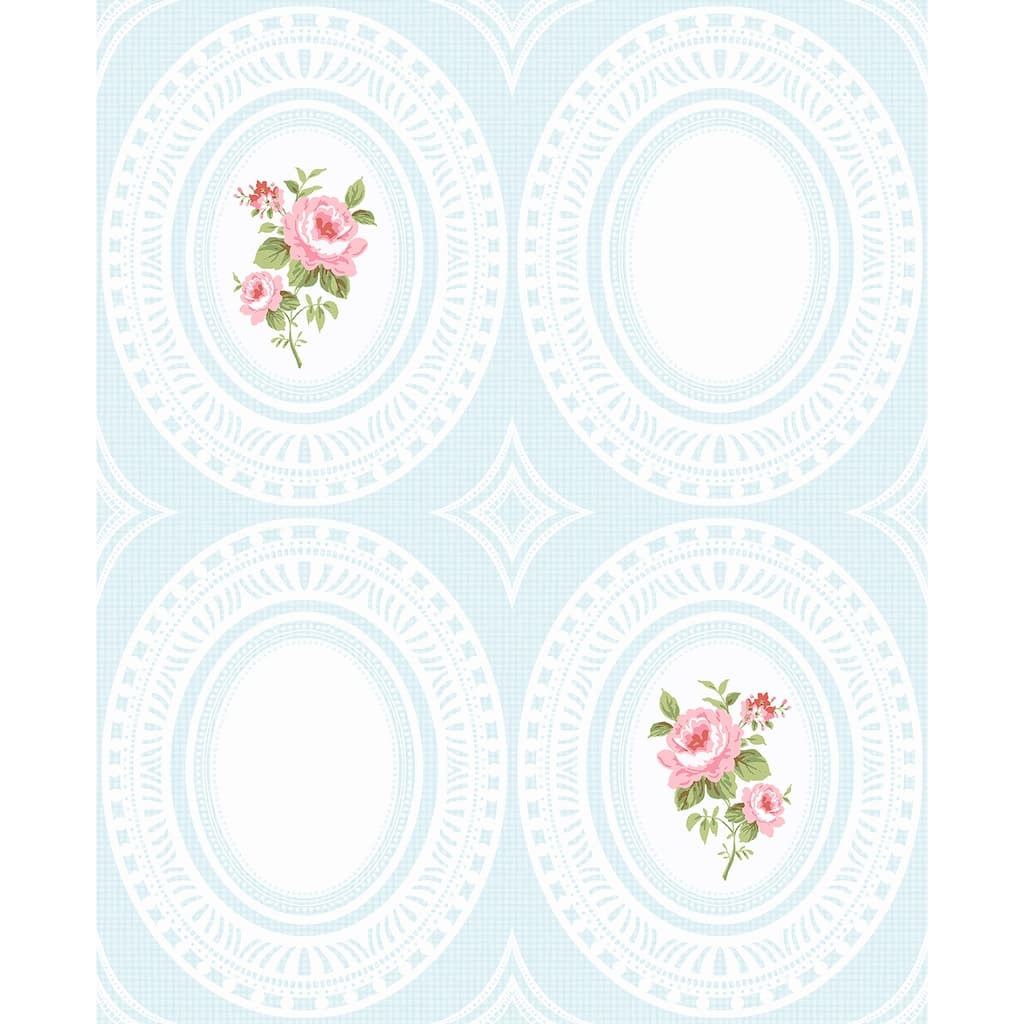 Seabrook Designs Rose Cameo Unpasted Wallpaper