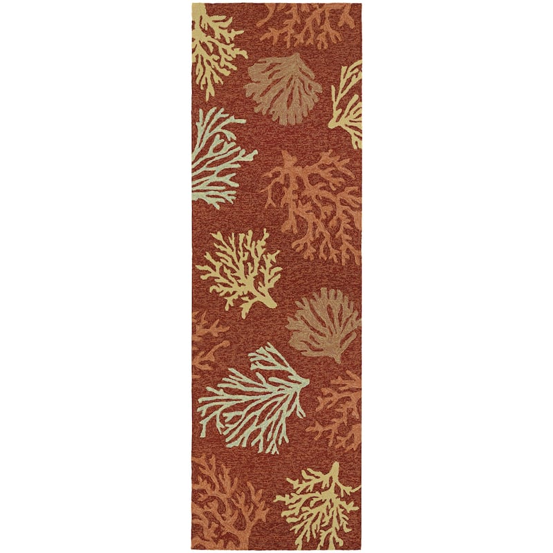 Picadilly City of the Sea Terracotta Indoor/ Outdoor Area Rug - 2'6" x 8'6" Runner