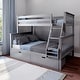 preview thumbnail 15 of 42, Max and Lily Twin over Full Bunk Bed with Under Bed Storage Drawers Grey