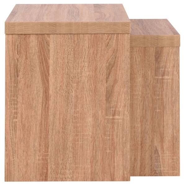 Shop Costway Set Of 2 Nesting Coffee End Table Side Table Wood