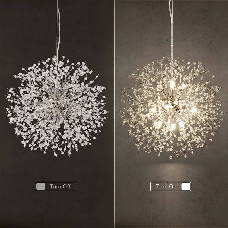 8/9/12/16-Light Modern Linear Sputnik Firework Dandelion Crystal Chandelier