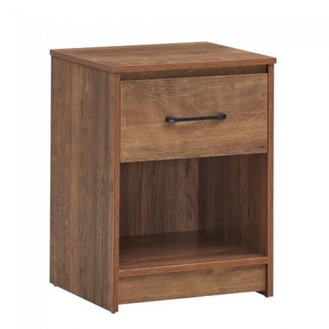 Wooden End Side Table Nightstand with Drawer Storage Shelf