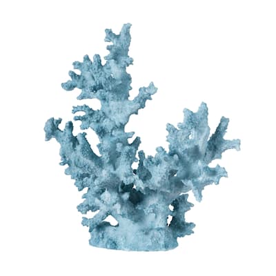 Nautical Style Coral Sculpture Decoration - 10.5" - Blue
