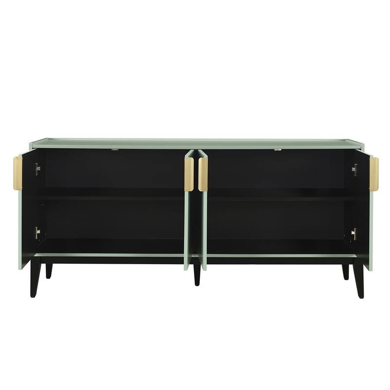 Storage Cabinet Sideboard Wooden Cabinet w/ 4 Doors，Adjustable Shelf